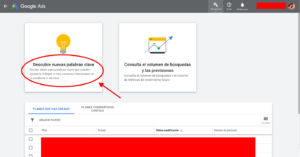 Google Ads Paso 3 Click en descubre nuevas palabras clave