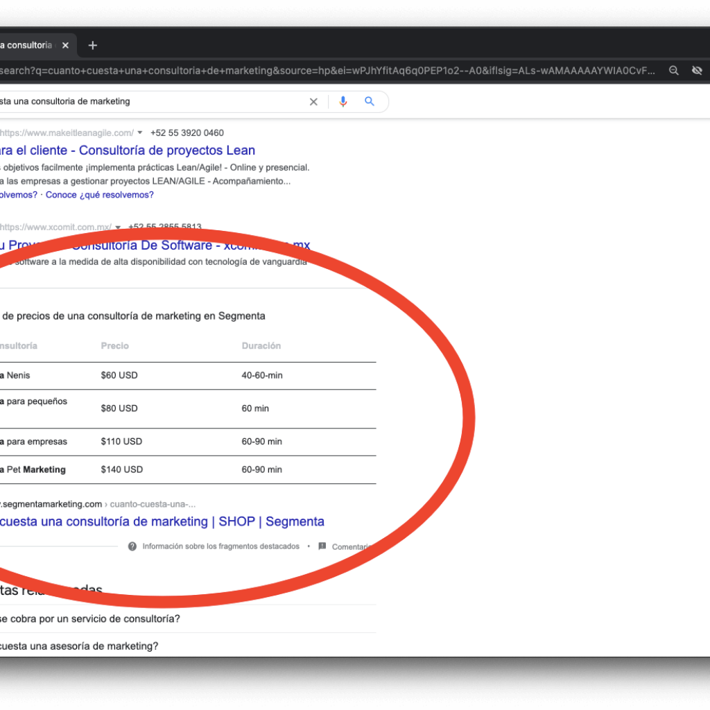 Primera página de Google: SEO para lograr el fragmento destacado
