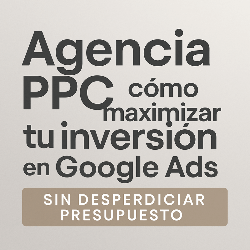 Agencia PPC: cómo maximizar tu inversión en Google Ads